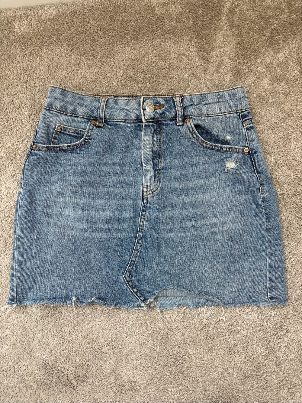 wild fable Light Blue Distressed Denim Mini Skirt